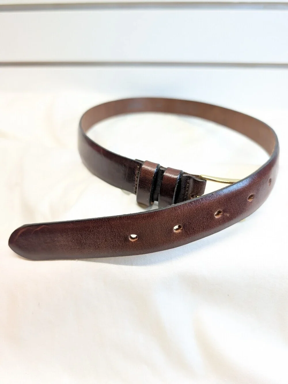 Brooks Brothers VTG Brown Leather Belt Size M with Brass Buckle EUC